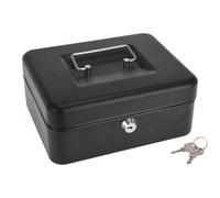 Geldkassette de Acero HAC24, 20 x 16 x 9 cm, Con 2 Llaves, Negro
