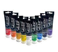 GELELF Pinturas acrílicas para impresión en placa de gel, juego de pinturas acrílicas de transferencia perfecta, 9 colores, 60 ml, 56.7 g (juego de colores 1)