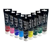 GELELF Pinturas acrílicas para impresión en placa de gel, juego de pinturas acrílicas de transferencia perfecta, 9 colores, 60 ml, 56.7 g (juego de colores 2)