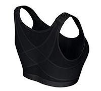 Gelentea Brasier corrector de postura, brasier de soporte de postura inalámbrico, transpirable, cierre frontal, ropa interior para mujer, yoga, deportes