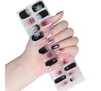 Geles Semi Cursos Pegatinas Que Brilla En Uñas Oscuras Tiras De Esmal