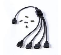 Gelid Solutions - Distribuidor RGB 1 a 4 - Compatible con ARGB, estándar 12 V RGB y 5 V ARGB - Conecta hasta 4 dispositivos RGB.