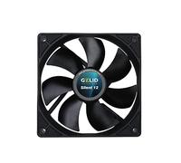 Gelid Solutions Silent 12 - Ventilador de ordenador de 120 mm, serie silenciosa, color negro, 120 mm, funcionamiento silencioso de 3 pines, 120 x 120 x 25 mm, RPM 1500, soporte de ventilador de goma,