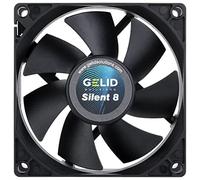 Gelid Solutions Silent 8 Black | Ventilador de 80mm | Funcionamiento Silencioso | Paletas de Ventilador Optimizadas | Alto Flujo de Aire | Conector de 3 Pines | RPM 1600 | 80x80x25mm | Negro
