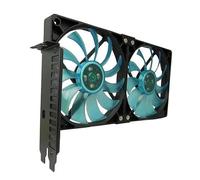 GELID SOLUTIONS Soporte para Ventilador de Ranura PCI - 2 x Slim Blue 120mm UV Blue Fan - Alto Flujo de Aire con Funcionamiento silencioso - Tamaños 254 x 43.7 152 (mm)