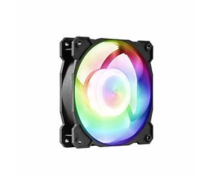 Gelid Solutions Ventilador Radiant-D ARGB radiante - ventilador RGB de alto rendimiento con 9 LED a todo color - rodamientos de bolas dobles extremadamente duraderos - 120x120 mm - 2000 RPM - 12V