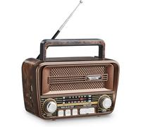 Gelielim Radio retro AM FM, radios portátiles de onda corta con la mejor recepción, altavoz Bluetooth 5.3, radios alimentadas por pilas, compatible con tarjeta TF/USB, idea de regalo para mayores