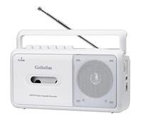 Gelielim Reproductor de Casete Boombox, Radio estéreo portátil Am/FM, grabadora de Casete con Altavoz Grande y Conector para Auriculares, Funciona con Pilas o Funciona con CA
