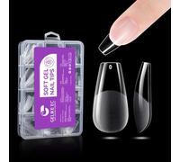 Gelike ec 240pcs Mediana Coffin Uñas Tips: Cobertura Completa Mediana Suave Uñas de Gel Prepulidas Resina PMMA Uñas Artificiales para Uñas de Arte DIY Salon 12 Tamaños