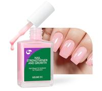 Gelike ec endurecedor de uñas crecimiento rellenador de surcos de uñas: Rosa claro fortalecedor de uñas reparador para uñas finas dañadas y quebradizas 15ml