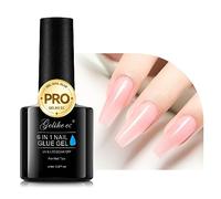 gelike ec Pegamento De Uñas Rosa Natural Para Uñas Artificiales,Para Puntas De Uñas Transparentes,8 Ml De Gel De Pegamento Para Uñas Postizas,Requiere Curado Uv,Sheer Pastel Pink 6 in 1