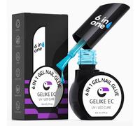 Gelike ec Pegamento Uñas Postizas Super Fuerte: 6 en 1 Azul Pegamento para Uñas for Tips De Uñas Y Uñas A Presión Claro Tips Uñas-Necesita Curar Bajo UV Lámpara