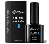 Gelike ec Pegamento Uñas Postizas Super Fuerte: 6 en 1 Pegamento Acrilicas para Uñas Acrílicas Claro Tips De Uñas Y A Presión-Necesita Curar Bajo UV Lámpara 8ml