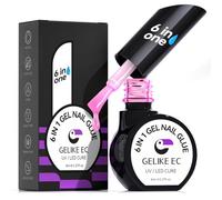 Gelike ec Pegamento Uñas Postizas Super Fuerte: 6 en 1 Rosa Pegamento para Uñas for Tips De Uñas Y Uñas A Presión Claro Tips Uñas-Necesita Curar Bajo UV Lámpara