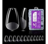 Gelike ec Puntas cortas para uñas de ataúd puntas de uñas de gel suave de cobertura completa puntas de uñas artificiales prepulidas de resina PMMA para salón de mujeres 240 unidades 10 tamaños