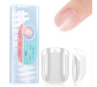 GELIKE EC XXS 240 piezas Juego de puntas de uñas cortas cuadradas Gel suave Cobertura completa Puntas de uñas postizas 12 Tamaño Pegamento Uñas postizas PMMA Pre-Gel Puntas de uñas para arte de uñas