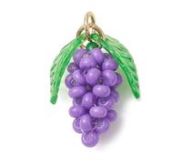 Gelirda 20 colgantes de uva con cuentas de semilla de vidrio, adornos de comida para hacer joyas, aretes, collares, Metal no precioso