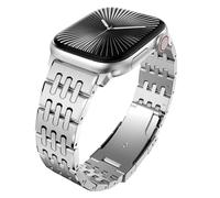 GELISHI Compatible con Apple Watch de 49 mm, 46 mm, 45 mm, 44 mm, 42 mm, 41 mm, 40 mm, correa de metal de repuesto para Apple Watch Series 10, 9, 8, 7, 6, 5, 4, 3, SE, Ultra 2/1, color plateado