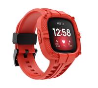 Gelishi Compatible para Fitbit Versa 3/Fitbit Sense Bands con estuche de parachoques Banda protectora resistente TPU Protector Case Strap Strap Smart