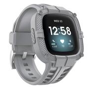 Gelishi Compatible para Fitbit Versa 3/Fitbit Sense Bands with Case Men TPU Sport Band Rugged Shock -Protective Case pulgada para Fitbit Versa 3 Gray