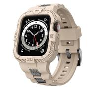 GELISHI Correas compatibles con Apple Watch Band de 41 mm, 40 mm, 38 mm, correa deportiva resistente para hombre con funda protectora para Watch Series 9, 8, 7, 6, SE, 5, 4, 3, beige