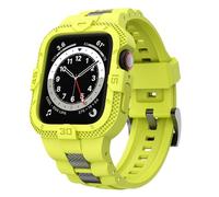 GELISHI Correas compatibles con Apple Watch Band de 45 mm, 44 mm, 42 mm, correa deportiva resistente para hombre con funda protectora para Watch Series 9, 8, 7, 6, SE, 5, 4, 3, verde fluorescente