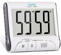 Gellvann Temporizador de cocina digital Pantalla grande Cuenta atrás digital electrónica y contar hasta alarma magnética de alarma Cronómetro de la cocina Cronómetro de reloj digital de 24 horas