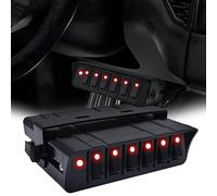 Geloo Panel de conmutación basculante de 6 marchas, SPST 12 V, interruptor de encendido/apagado, caja de 40 Amp máx. para coches, barcos, marina, autocaravanas, camiones