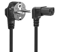 GELRHONR 1.5M Cable de alimentación de 3 Pines, 90 Grados CEE 7/7 a IEC C13, Cable de alimentación con Contacto de Puesta a Tierra en ángulo a la Toma de Corriente C13 en ángulo (Up Angle C13)
