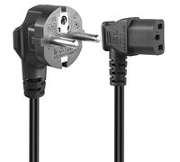GELRHONR 1.5M Cable de alimentación de 3 Pines, 90 Grados CEE 7/7 a IEC C13, Cable de alimentación con Contacto de Puesta a Tierra en ángulo a la Toma de Corriente C13 en ángulo (Right Angle C13)