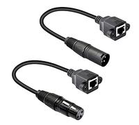 GELRHONR 1 par de cable adaptador XLR de 3 pines a RJ45 hembra, XLR macho a conector de red RJ45 Cable de extensión Utilice Ethernet Cat5 para controlador DMX-CON Series-1.1Ft