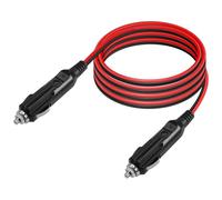 GELRHONR 12V Encendedor de cigarrillos para automóvil Cable de carga macho a macho, Cable de carga resistente de 14 AWG con Luz LED, protección contra fusibles 25A, para bomba de aire (1.5M/4.9Ft)