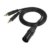 GELRHONR 3Pin XLR a 2 RCA Y Cable divisor, conector de Cable de Audio Dual RCA sin equilibrio a XLR para altavoz condensador micrófono mezclador AMP-1M (3Pin XLR Male)