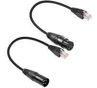 GELRHONR 3pin XLR a RJ45 Cable Adaptador Macho,XLR Hembra a RJ45 Conector de Red Cable de Extensión Uso Cat5 Ethernet para DMX-CON Controlador de la Serie-1.1Ft