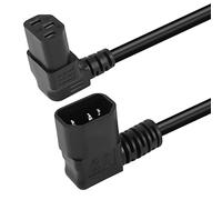 GELRHONR 50 cm 90 Grados IEC320 C14 a ángulo Ascendente C13 PDU Cable de extensión de Fuente de alimentación, Cable de alimentación C14 Macho a C13 Hembra en ángulo Recto(Right C14 to Up C13)