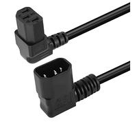 GELRHONR 50 cm 90 Grados IEC320 C14 a ángulo descendente C13 PDU Cable de extensión de Fuente de alimentación, Cable de alimentación C14 Macho a C13 Hembra en ángulo Recto(Right C14 to Down C13)