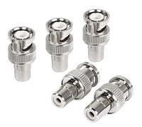 GELRHONR Adaptador BNC a RCA, conector coaxial BNC macho a RCA hembra para video CCTV, VCR, TV-5PCS, Silver