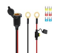 GELRHONR Adaptador de encendedor de cigarrillos a arnés de terminal de junta tórica, terminal de ojal de 12 V-24 V 8 mm a enchufe hembra de encendedor de cigarrillos con fusible de 20 A para bomba de