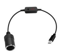 GELRHONR Adaptador USB C a encendedor de cigarrillos, voltaje ajustable, 5 V/9 V/12 V, PD tipo C, adaptador para encendedor de cigarrillos, convertidor con pantalla voltímetro, para cargador de coche,
