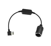 GELRHONR - Cable adaptador USB a encendedor de cigarrillos, conector USB a 5 V 90 grados a encendedor de coche de 12 V convertidor hembra para GPS, Dash cam, Electronic Dog (30 cm)