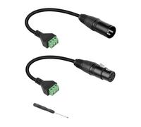 GELRHONR Cable convertidor de 30 cm XLR a terminal de 3 pines, sin soldadura, con destornillador, para micrófono,DMX control de luz de escenario (Hembra+Masculino)