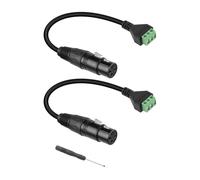 GELRHONR Cable convertidor de 30 cm XLR a terminal de 3 pines, sin soldadura, con destornillador, para micrófono,DMX control de luz de escenario (XLR Hembra(2PCS))