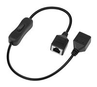 GELRHONR Cable de acoplamiento telefónico RJ12 6P6C de 50 cm, macho a hembra, cable recto con 304 interruptores para teléfono doméstico, fax, módem DSL, router, impresora, color negro
