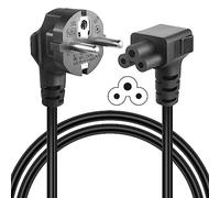 GELRHONR Cable de alimentación de 1,5 M con enchufe CEE7 a IEC C5, 90 Grados Trébol, Mickey Mouse Enchufe Para Ordenador Portátil (ángulo Abajo)