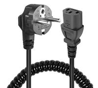 GELRHONR Cable de alimentación ECE 7/7 a C13, Cable Espiral de alimentación de Pantalla de PC, Cable de alimentación de CA de 3 Pines Cable Espiral de Sector para PC,escáner (Straight C13)