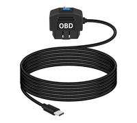GELRHONR Cable de alimentación OBD para cámara de salpicadero, elektronische Fahrzeuge Typ C USB OBD2, OBD2 zu Typ C adaptador USB mit Schalter Taste 24 Stunden Überwachung und Acc 2 Modus 12-24 V bis