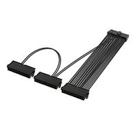 GELRHONR Cable de extensión de fuente de alimentación, Cable de fuente de alimentación triple 3 Alimentación 24 pines, 24 (20 + 4) pines ATX Cable de placa base para Chasis Power Start-1ft / 30cm
