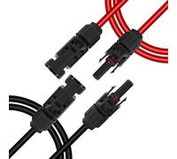 GELRHONR Cable de extensión de panel solar de 14 AWG con conectores hembra y macho, kit de adaptador de panel solar para paneles solares, sistemas fotovoltaicos (macho a hembra) (2 m/6.5 pies)