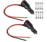 GELRHONR Cable de repuesto para encendedor de cigarrillos de 12 V, enchufe para encendedor de cigarrillos de coche para moto, camión y coche, con interruptor, 16 AWG para encendedor de cigarrillos de