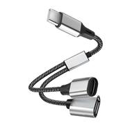 GELRHONR Cable Divisor USB C a Doble USB Hembra, Cable Adaptador de Carga USB C OTG con USB C Hembra y USB A Hembra Extensor Hub para Impresora, Teclado USB, Unidad Flash, Laptop, LED, 0,3 m (1 a 2)